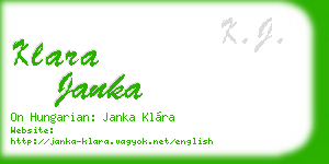klara janka business card